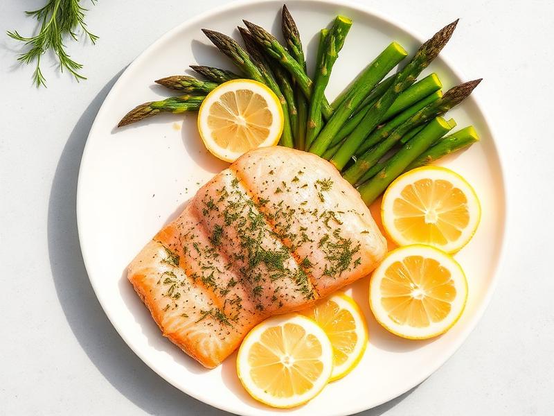 Salmão ao Forno com Aspargos